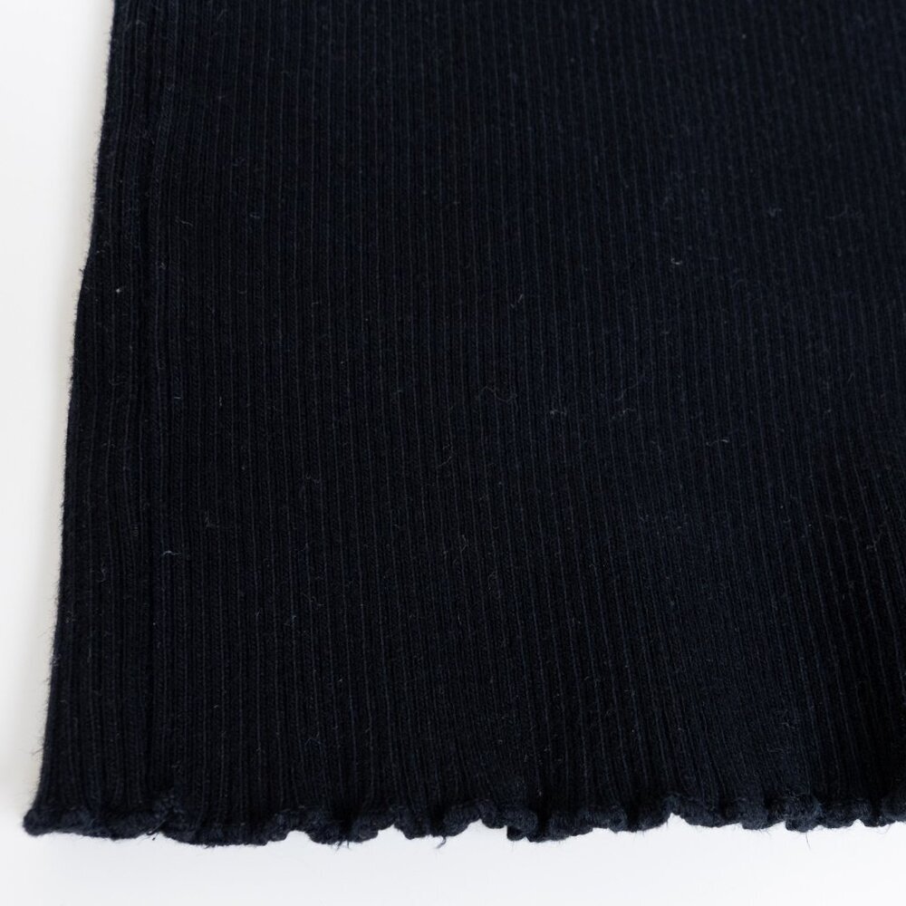 Current/Elliott The Ruffle Rib Top Black Ribbed Mock Neck Size 1 - Picture 8 of 11